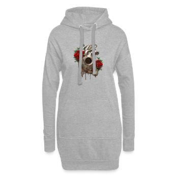 Steampunk Passion, das mechanische Herz der Liebe. - Hoodie-Kleid - Grau meliert - Vorne