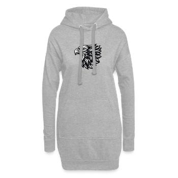 Adler Kopf Schwarz Weiß - Hoodie-Kleid - Grau meliert - Vorne