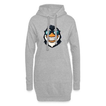 Cool pingouin lunettes de soleil Été sourire Fun - Sweat-shirt à capuche long Femme - gris chiné - Devant