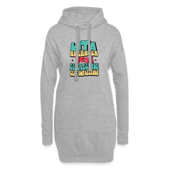 Kita Abgänger 2026 | Eine Legende geht vom Gelände - Hoodie-Kleid - Grau meliert - Vorne