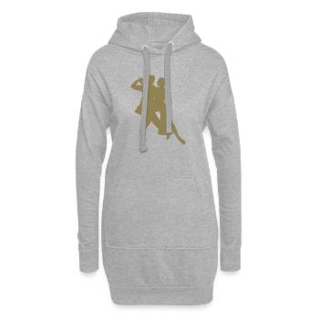 Élégante Danse Couple Silhouette Danse Classique Sud - Sweat-shirt à capuche long Femme - gris chiné - Devant