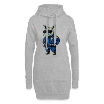Rhinos Police / Policier Rhino - Sweat-shirt à capuche long Femme - gris chiné - Devant