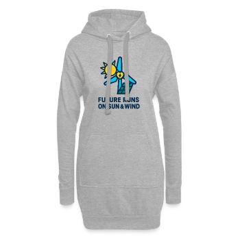 Future Runs on Sun & Wind - Hoodie-Kleid - Grau meliert - Vorne
