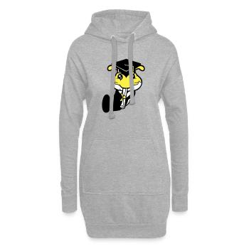 Trou Chenille Certificat de fin d'études secondaires Diplôme d'études secondaires obtenu - Sweat-shirt à capuche long Femme - gris chiné - Devant