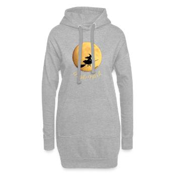 Night Witch Magie et Mystère - Sweat-shirt à capuche long Femme - gris chiné - Devant