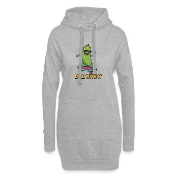Gurken-Vibes - Hoodie-Kleid - Grau meliert - Vorne