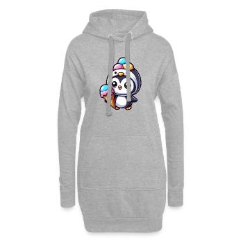 Lustiger Pinguin mit Eiskrem süß Cartoon Sommer - Hoodie Dress - heather grey - Front