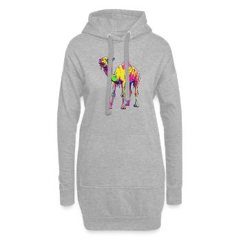 Chameau Halloween Bande dessinée drôle - Sweat-shirt à capuche long Femme - gris chiné - Devant