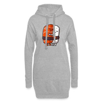 Kawaii thon sushi Étreindre-S’embrasser Maguro Câlins - Sweat-shirt à capuche long Femme - gris chiné - Devant
