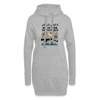 Ja zum Frieden - Sweat-shirt à capuche long Femme - gris chiné - Devant