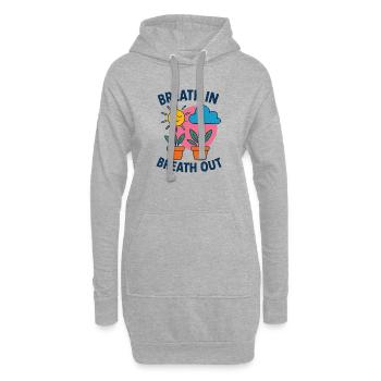 Souffle Soleil Plantes Motif - Sweat-shirt à capuche long Femme - gris chiné - Devant