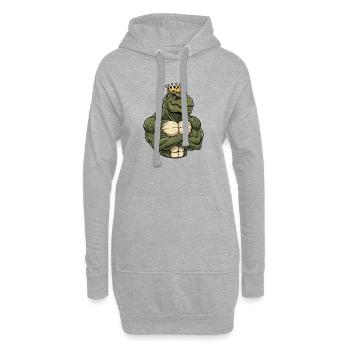 Fort Dino T-Rex King Dessin animé Fitness Jungle - Sweat-shirt à capuche long Femme - gris chiné - Devant