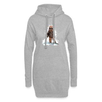 Yorkshire Terrier Hund Ski Skifahren - Hoodie-Kleid - Grau meliert - Vorne