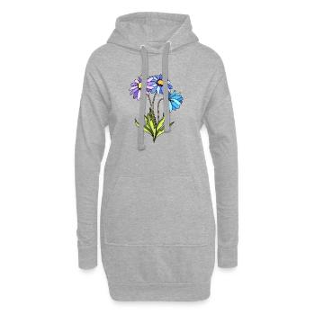 Blumen - Sweat-shirt à capuche long Femme - gris chiné - Devant