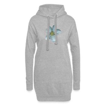 Weiße Clematis-Blüte - Hoodie-Kleid - Grau meliert - Vorne