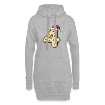 Biscuit de Noël à 4 chiffres - Sweat-shirt à capuche long Femme - gris chiné - Devant