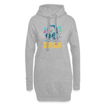 PIXELATED BEAT DROP Retro Pixel Kopfhörer 1UP - Hoodie-Kleid - Grau meliert - Vorne