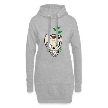 Schädelsprossen züchten - Hoodie-Kleid - Grau meliert - Vorne