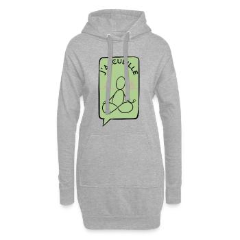 Ich freue mich - Hoodie-Kleid - Grau meliert - Vorne