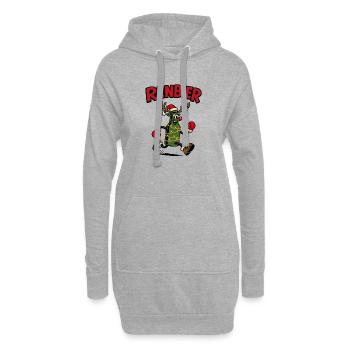 Renbier – Weihnachtsbier Geschenkidee Bier xmas - Hoodie-Kleid - Grau meliert - Vorne