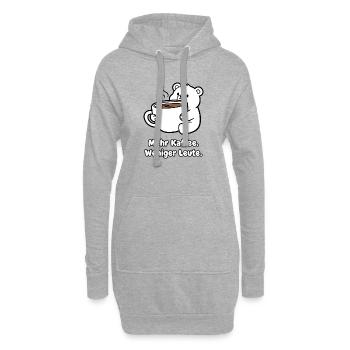 Mehr Kaffee Weniger Leute Bär - Hoodie-Kleid - Grau meliert - Vorne