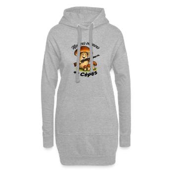 Meilleur chasseur de cèpes - Sweat-shirt à capuche long Femme - gris chiné - Devant