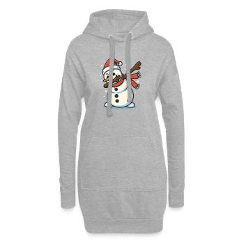Tamponnement du bonhomme de neige - Sweat-shirt à capuche long Femme - gris chiné - Devant