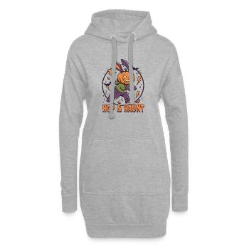 Hop & Haunt Pumpkin Bunny Halloween - Sweat-shirt à capuche long Femme - gris chiné - Devant