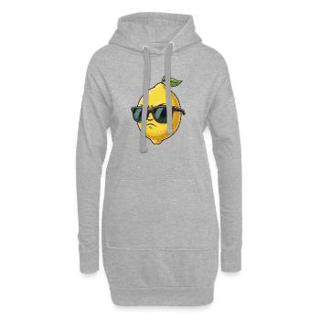 Lustige Zitrone mit Sonnenbrille Cartoon Cool - Hoodie-Kleid - Grau meliert - Vorne