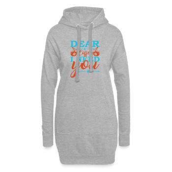 Kaffee, ich brauche dich jetzt - Hoodie-Kleid - Grau meliert - Vorne