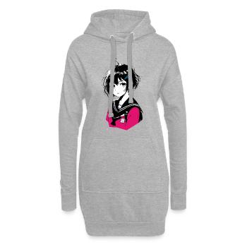 Manga Mädchen Pink Sailor Uniform - Hoodie-Kleid - Grau meliert - Vorne
