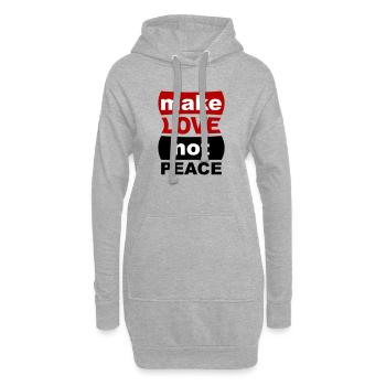 Make Love Not Peace - Hoodie-Kleid - Grau meliert - Vorne