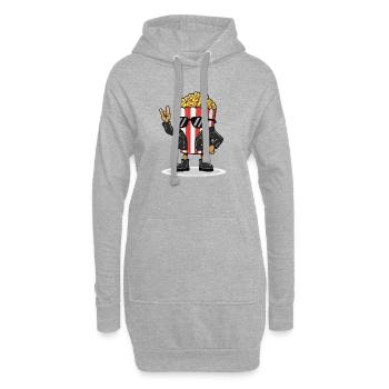 Costumes de popcorn Carnaval Musique rock rétro - Sweat-shirt à capuche long Femme - gris chiné - Devant