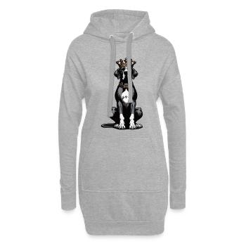 Deutsche Dogge Doggen Doggenbesitzer Doggenfan - Hoodie-Kleid - Grau meliert - Vorne