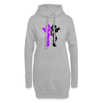 Équipe de fitness féminine bodybuilder - Sweat-shirt à capuche long Femme - gris chiné - Devant