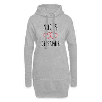 Saphirhochzeit 16 Jahre Ehe - Hoodie-Kleid - Grau meliert - Vorne