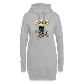 Meister Pfote am Werk. Der Kat-alysator Spezialist - Hoodie-Kleid - Grau meliert - Vorne