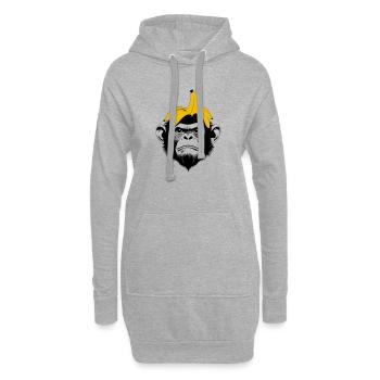 Affe mit Bananenhut – Top Banana Affen Motiv - Hoodie-Kleid - Grau meliert - Vorne