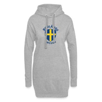 Borlänge-Schild: Schwedisches Flaggendesign - Hoodie-Kleid - Grau meliert - Vorne