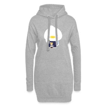 Kawaii Barista Duck - Sweat-shirt à capuche long Femme - gris chiné - Devant