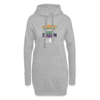 Ich muss Segeln - Hoodie-Kleid - Grau meliert - Vorne
