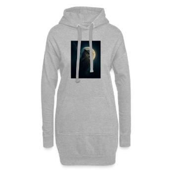 Eule im Nachtwald - Hoodie-Kleid - Grau meliert - Vorne