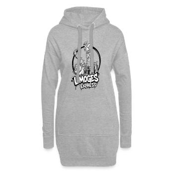 Limoges Express Escargots - Sweat-shirt à capuche long Femme - gris chiné - Devant