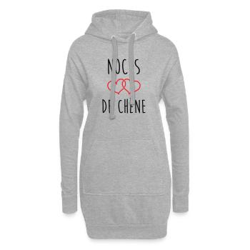 noces de Chêne 80 ans de mariage - Sweat-shirt à capuche long Femme - gris chiné - Devant