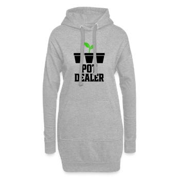 Dealer de Pots Jardinage Main Verte - Sweat-shirt à capuche long Femme - gris chiné - Devant