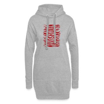 Zebra Muster rot - Hoodie-Kleid - Grau meliert - Vorne