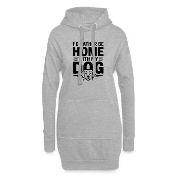 Ich wäre lieber zu Hause bei meinem Hund - Hoodie-Kleid - Grau meliert - Vorne