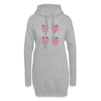 Himbeer Doppel-Cluster Muster - Hoodie-Kleid - Grau meliert - Vorne