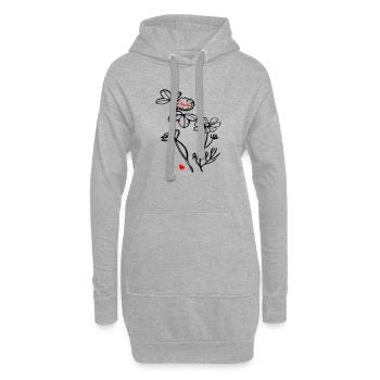 Wildblumen - Hoodie-Kleid - Grau meliert - Vorne