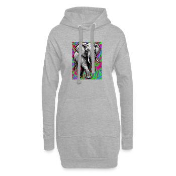 Elefant - Hoodie-Kleid - Grau meliert - Vorne